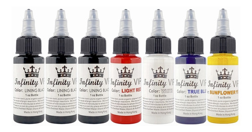 Kit De Tintas Para Tatuar 30ml 5 Colores 7 Pack Tinta Vegeta